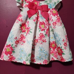 Floral Dress with Pink Bow